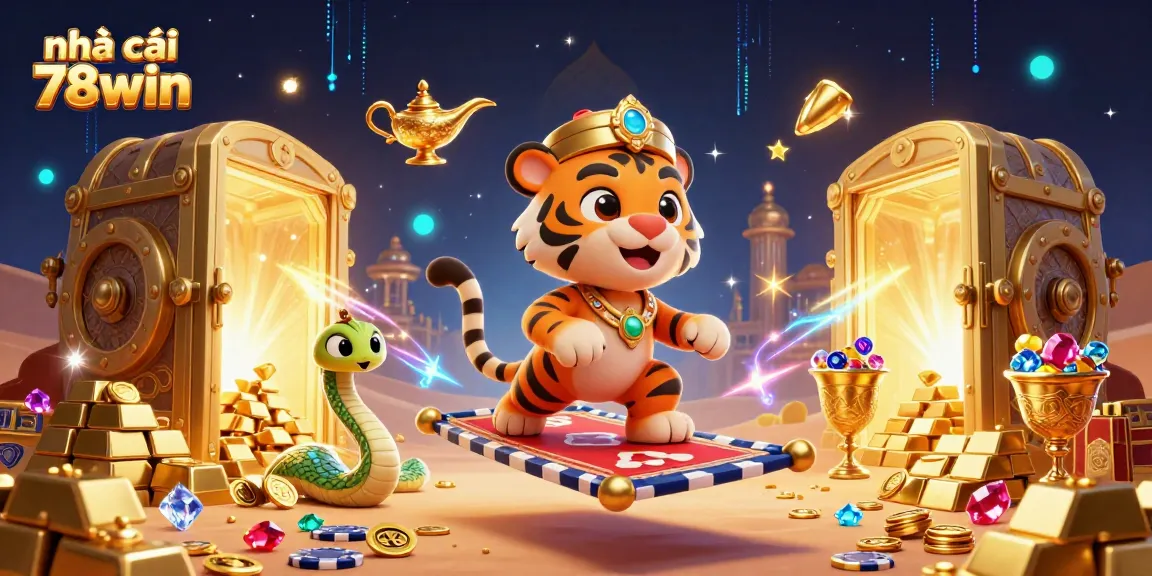 Engage in thrilling action at nhà cái 78win, surrounded by treasures and magic in a vibrant casino atmosphere